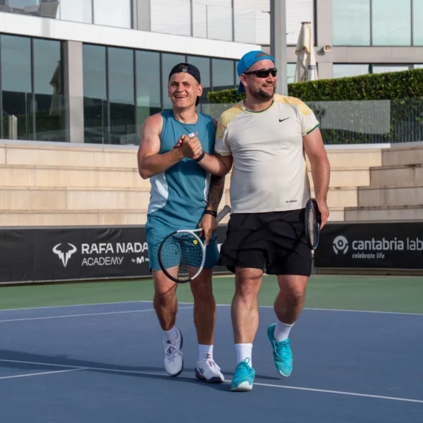 Teniso padelio stovykla Rafa Nadal Academy Juras Vėželis Justinas Salagubovas