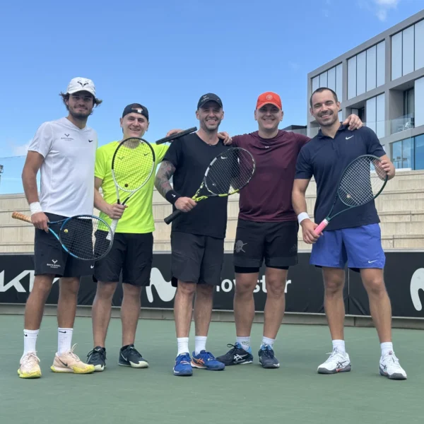 Teniso padelio stovykla Rafa Nadal Academy Justinas Salagubovas Norbertas Faktorovičius Rolandas Mackevičius Darius Rugys